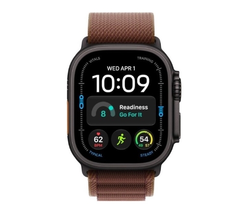 תמונה של שעון חכם אפל סדרת אולטרא 4 Apple Watch Ultra 4 MJC14KS/A eSIM+GPS 49mm גוף בצבע Black Titanium case רצועה Burgundy Alpine Loop מידה M