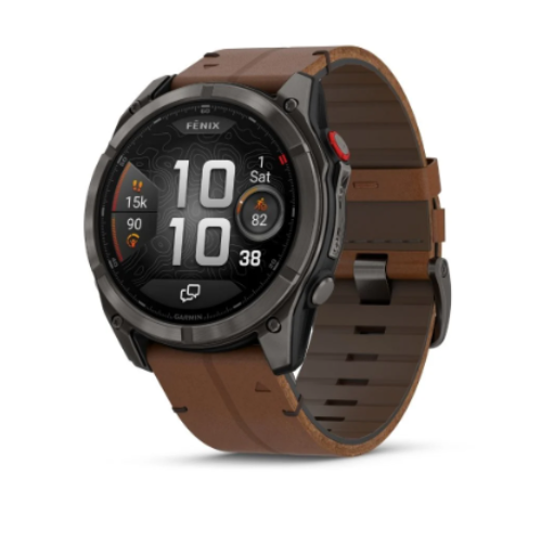 תמונה של שעון ספורט חכם גרמין GARMIN fēnix® 8 Pro – 51″, AMOLED Sapphire, Carbon grey DLC titanium Blk/Chsnt