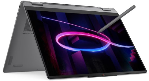 תמונה של מחשב נייד עם מסך מגע Lenovo Yoga 7 16″ Intel Core Ultra 7 32GB 512GB 3Y דגם 83TE001TIV צבע Luna Grey כולל נרתיק ועט