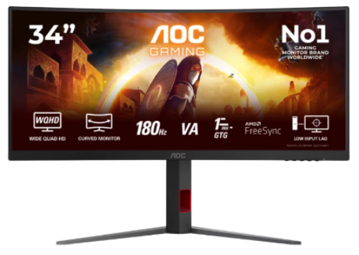 תמונה של מסך גיימינג קעור 34 אינץ' דגם CU34G4 מבית AOC