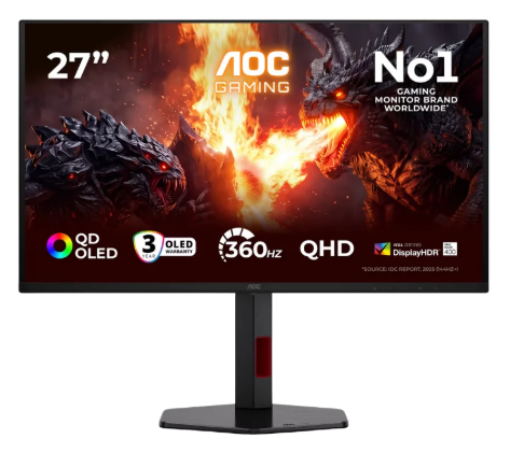 תמונה של מסך גיימינג QD-OLED 26.5 אינץ' דגם Q27G4SDR מבית AOC