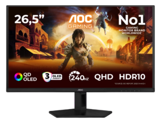 תמונה של מסך גיימינג 26.5 אינץ' QD-OLED דגם Q27G41ZDF מבית AOC