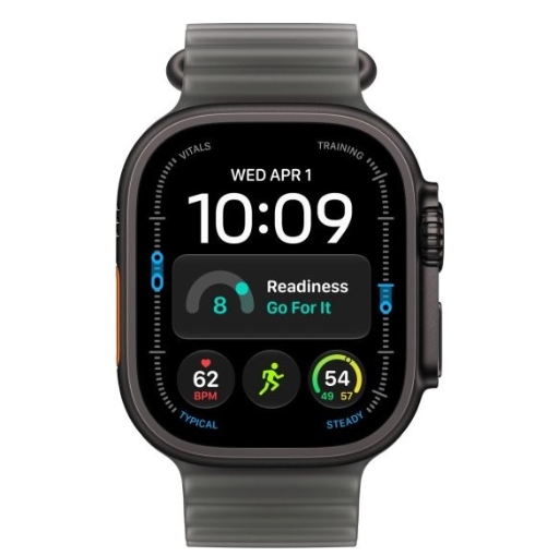 תמונה של שעון חכם אפל סדרת אולטרא 4 Apple Watch Ultra 4  MJAY4KS/A eSIM+GPS 49mm גוף בצבע Black Titanium case רצועה Translucent Black Ocean Band מידה ONE SIZE