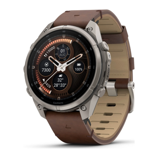 תמונה של שעון ספורט חכם GARMIN fēnix 9 Pro inReach בגודל 51 מ”מ בצבע טיטניום עם רצועה חומה – יבואן רשמי