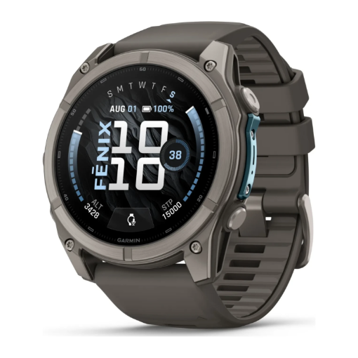תמונה של שעון ספורט חכם GARMIN fēnix 9 בגודל 51 מ”מ בצבע טיטניום עם רצועה Pebble Gray – יבואן רשמי