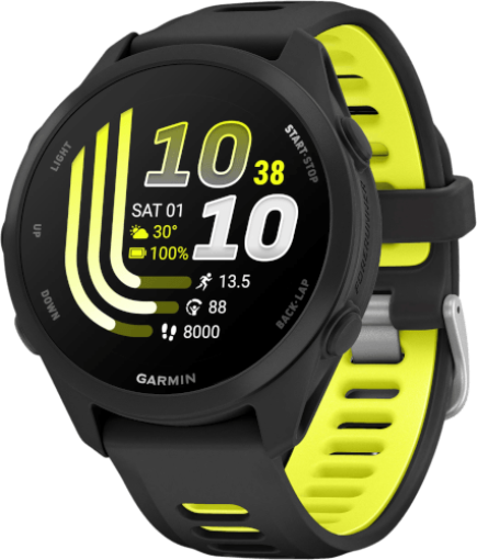 תמונה של שעון ספורט חכם Garmin Forerunner 170 Music בגודל 42.6 מ”מ בצבע שחור/צהוב