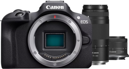תמונה של מצלמה ללא מראה Canon EOS R100 + שתי עדשות RF-S 18-45mm + RF 75-300mm