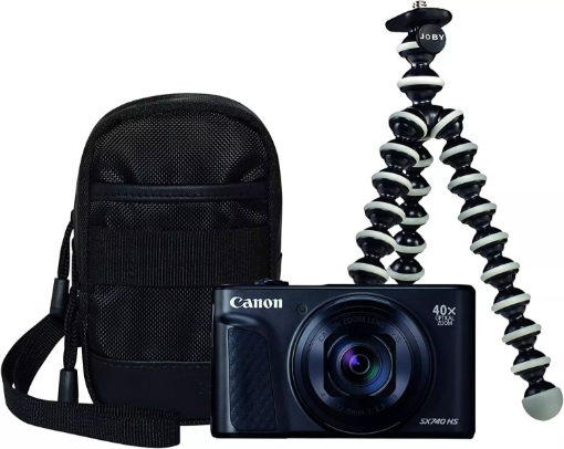 תמונה של מצלמת קנון Canon SX740HS BK Travel Kit Lite Edition בצבע שחור