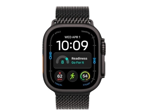 תמונה של שעון חכם אפל סדרת אולטרא 4 Apple Watch Ultra 4  MJAX4KS/A eSIM+GPS 49mm גוף בצבע Black Titanium case רצועה Black Titanium Milanese Loop  מידה L