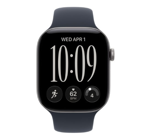תמונה של שעון חכם אפל סדרה 12 Apple Watch Series 12 MKDK4ZR/A eSIM+GPS 42mm גוף בצבע Natural Titanium רצועה Navy Sport Band מידה M/L