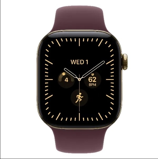 תמונה של שעון חכם אפל סדרה 12 Apple Watch Series 12 MJGT4ZR/A eSIM+GPS 46mm גוף בצבע Radiant Gold Titanium רצועה Burgundy Sport Band מידה M/L
