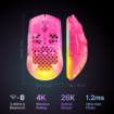 תמונה של עכבר גיימינג אלחוטי SteelSeries Aerox 3 Wireless Gen 2 בצבע ורוד-שקוף