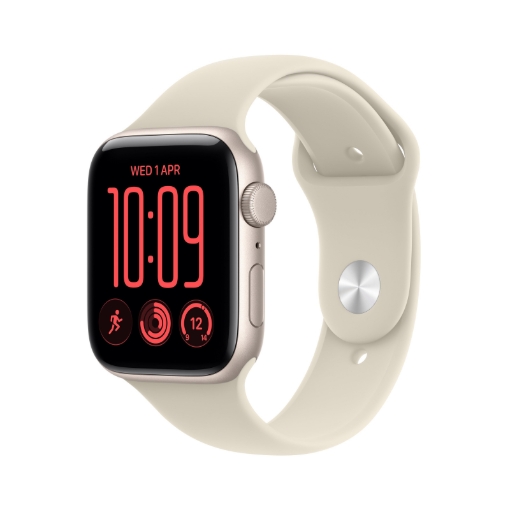 תמונה של שעון חכם אפל סדרת SE 3 Apple Watch SE 3 MJKW4ZR/A GPS 40mm גוף בצבע Starlight Aluminum case רצועה Sand Sport Band מידה M/L